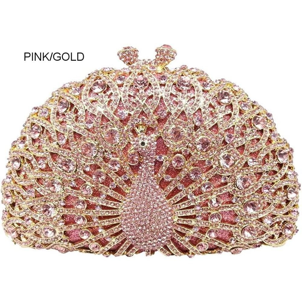 NEW Sparkling Bling Swarovski Crystal Rhinestone Peacock Clutch Bird Pur… - Picture 12 of 17